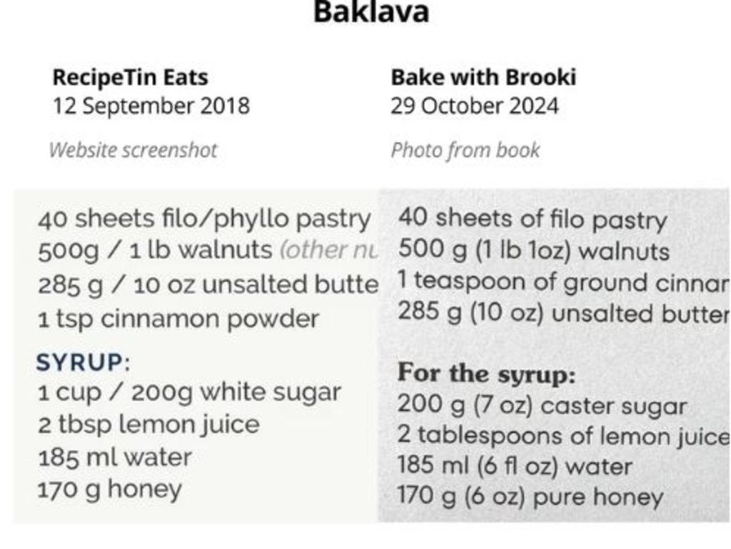 Maehashi shared pictures of the allegedly plagiarised recipes. Picture: Instagram
