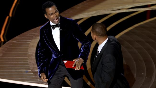 Smith slapped Chris Rock on stage after the comedian made a joke about his wife, Jada Pinkett-Smith. Picture: Neilson Barnard/Getty Images