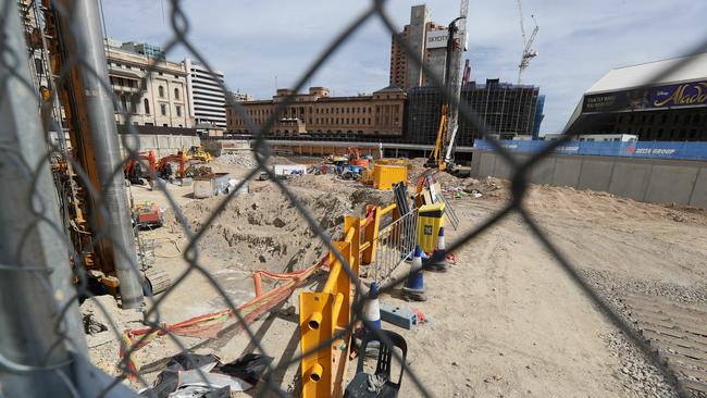 Not festive: The Festival Plaza under construction. Picture: Tait Schmaal