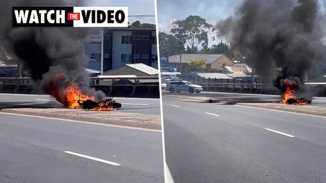 Geelong motorbike bursts into flames