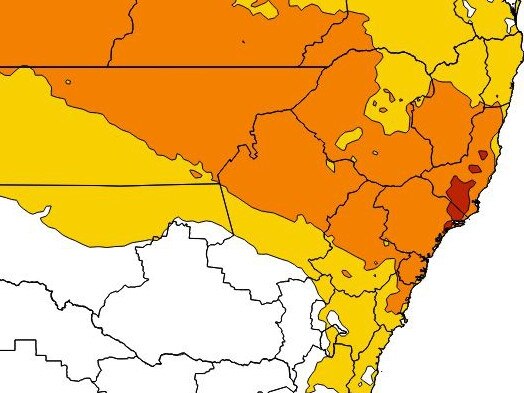 An extreme heatwave is around the Hunter Valley on Australia Day. Picture: BOM.