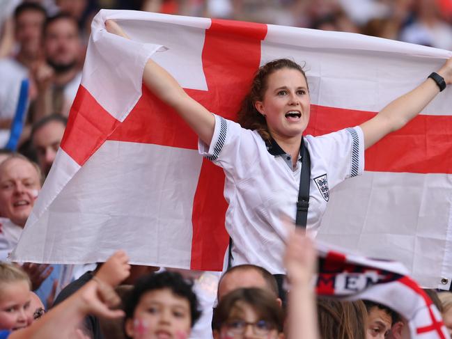 England fans show their support after the 2-1 win during the UEFA Women's Euro 2022 final match between England and Germany at Wembley Stadium. Picture: Mike Hewitt/Getty Images