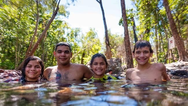 Cieanna Ah-Wing, Ronald Ah-Wing, Chanelle Ah-Wing and Sharma Ah-Wing had a great time at Buley Rockhole. Picture: Che Chorley