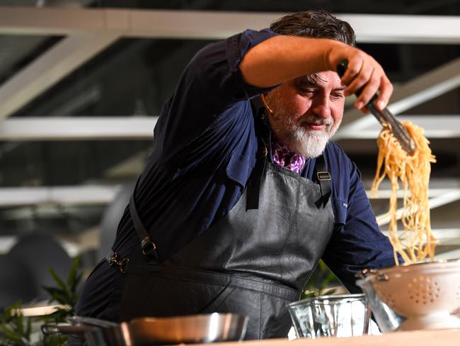 Matt Preston dishes up the pasta for his “ball-ognaise”. PIicture: Penny Stephens