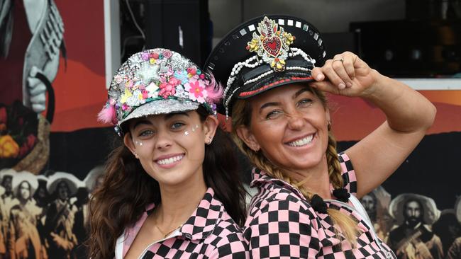 Trisha Allen (right) and Morgan Bushbell at Byron Bay Bluesfest 2023. (Photo by James D. Morgan/Getty Images)