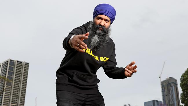 Rapper Sukhdeep Singh Bhogal aka 'L-Fresh the Lion' performs at Harris Park on May 28. icture: Toby Zerna