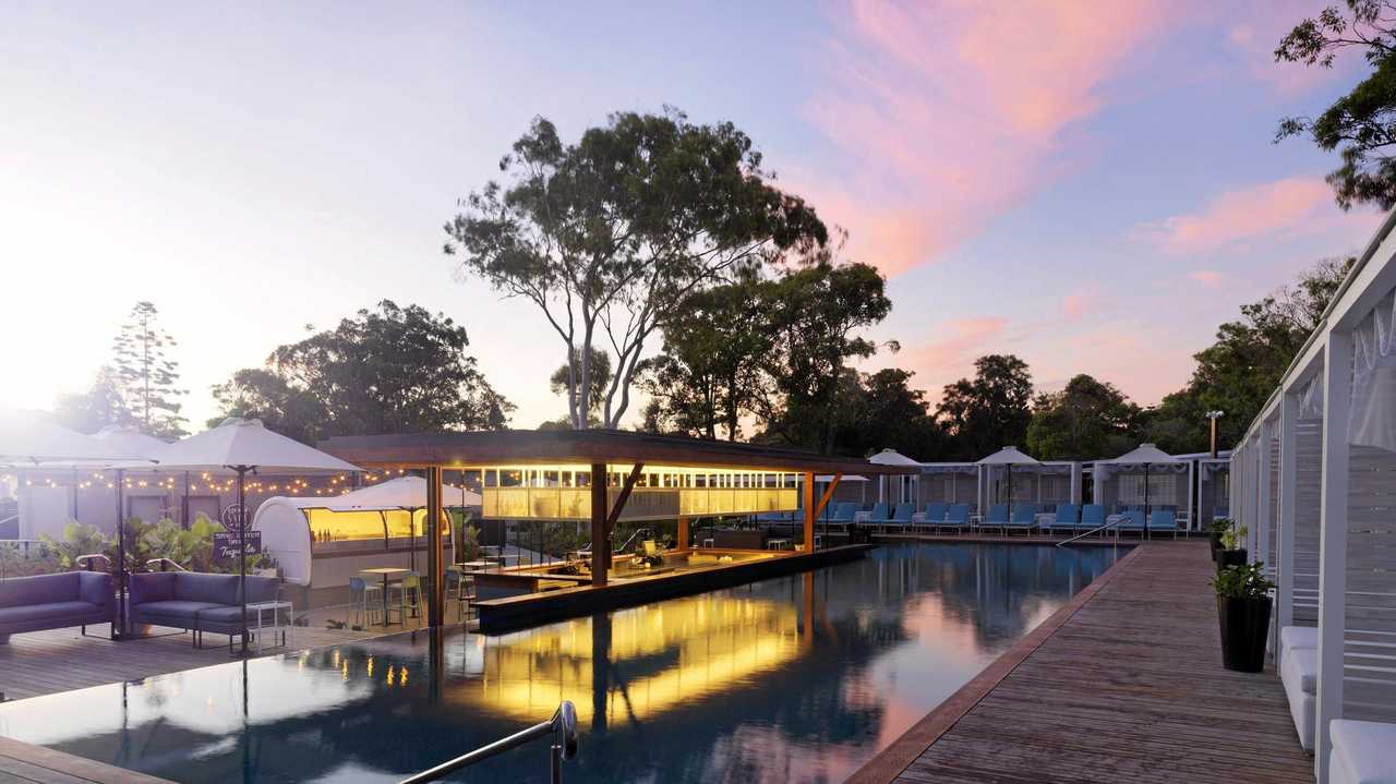 The new swim-up bar at elements of Byron. Picture: Contributed Lauren Bamford