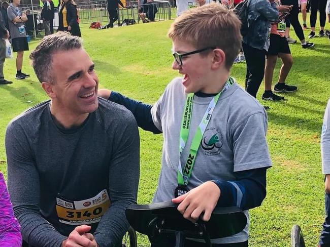 Thomas "Tommy Turbo" Mattinson with Premier Peter Malinauskas. Picture: supplied