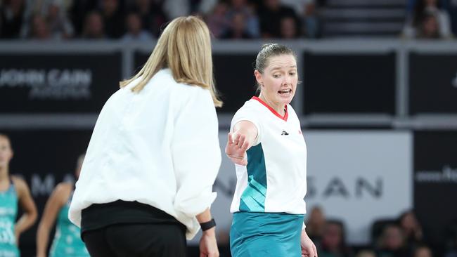 Nicole Richardson (left) was absolutely livid after the non-decision. (Photo by Kelly Defina/Getty Images)