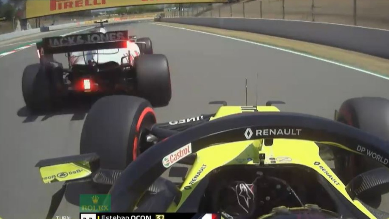 Esteban Ocon almost ran into the back of Kevin Magnussen at the Spanish Grand Prix.