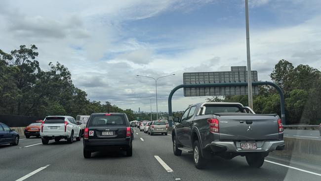 Traffic on the Pacific Motorway at 11.53am. Picture: Valerie White