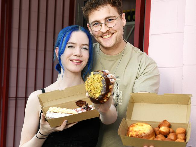 Ailish Daly and Jack Delgado, outside PB&J