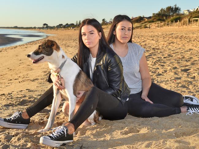 Taylor Hall with Taylah Bartolic and dog Luna. Picture: Tony Gough