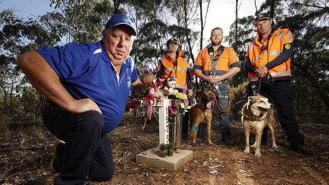 Daryl Floyd at the memorial for Terry. Picture: Alex Coppel