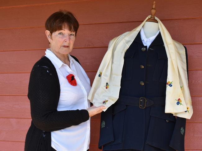 Yorklea's Robyn Cooper with her father's airforce uniform.