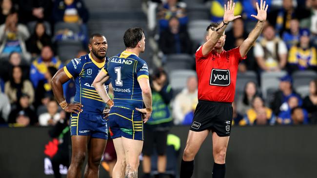 Maika Sivo was banned for four matches for a similar tackle against the Titans last year. Picture: Brendon Thorne/Getty Images