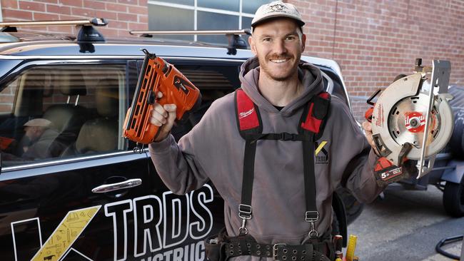 NCA. MELBOURNE, AUSTRALIA. 4th March, 2025 . Richmonds Kamdyn Macintosh runs a construction business away from football .      .  Picture: Michael Klein