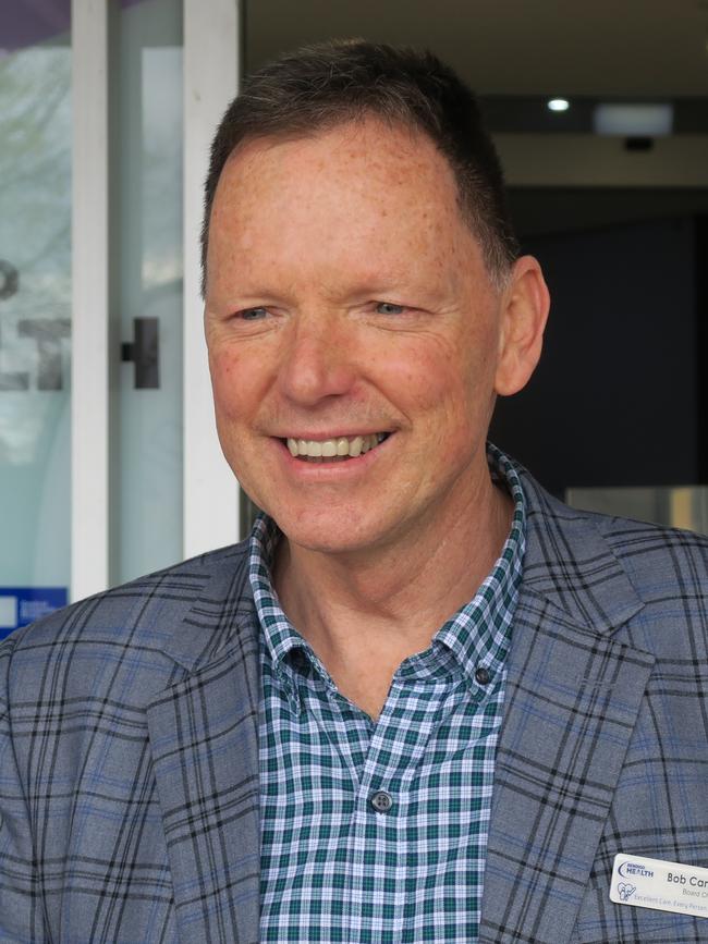 Bendigo Health board chair Bob Cameron outside the Mollison St vaccination clinic. Picture: Zizi Averill