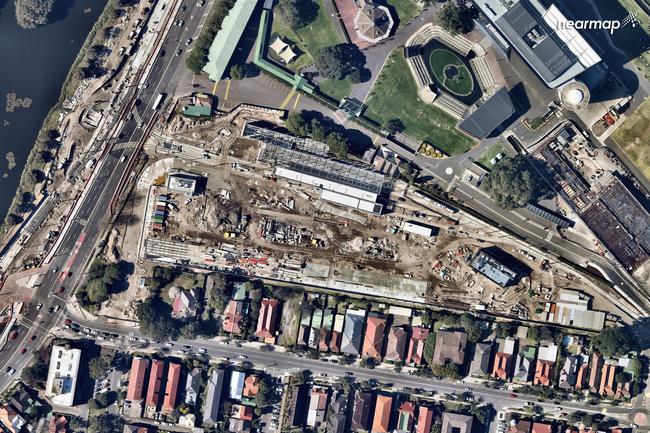 The light rail project opposite Royal Randwick Racecourse in January. Picture: Nearmap