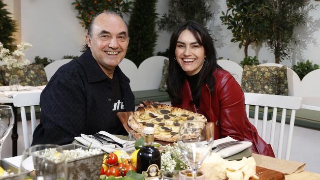 Chef Stefano Manfredi with his daughter Isabella Manfredi and one of their recent creations. Picture: Jonathan Ng