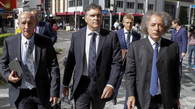 Dreamworld CEO Craig Davidson (centre) at pre-inquest hearing in April. Picture: Glenn Hunt/AAP