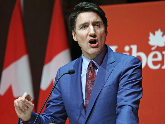 Canada's Prime Minister Justin Trudeau speaks to donors during the Laurier Club Holiday Party at the Canadian Museum of History in Gatineau, Quebec, on December 16, 2024. (Photo by Dave Chan / AFP)