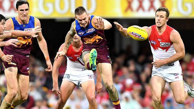 Dayne Beams was one of Brisbane’s best player in the loss after a very tough week. Picture: Getty