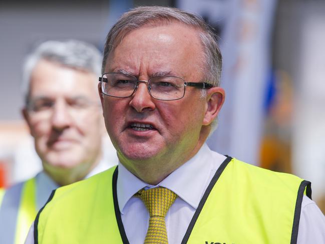 MELBOURNE, AUSTRALIA - NewsWire Photos December 14th, 2020:Anthony Albanese, MP and Leader of the Australian Labor party visits the bus manufacturer Volgren in Dandenong South in Melbourne today.Picture: NCA NewsWire / Wayne Taylor