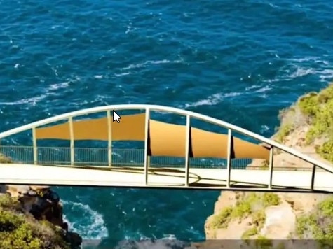 Artists impression of the bridge in Stage 2 designs of the Winney Bay Cliff Top Walk.