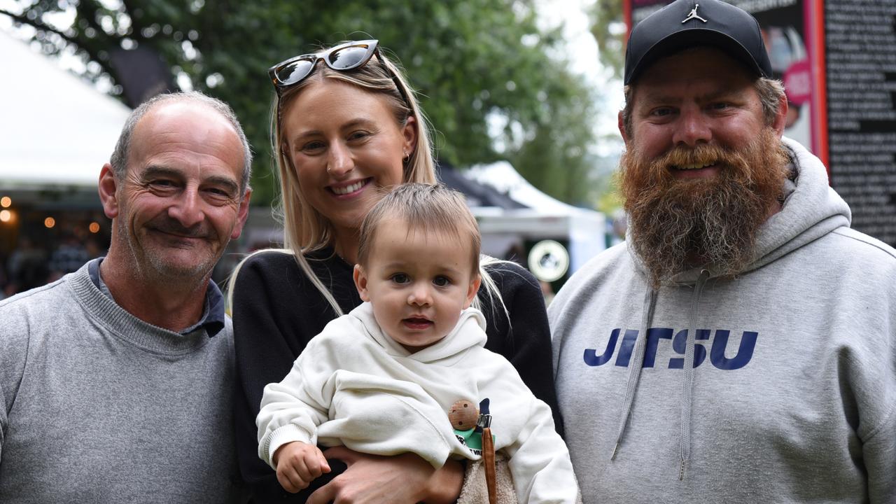 David and Tiffany Weynberg with Oaklee Wright and Trent Brown at Day 2 of Launceston's Festivale 2023. Picture: Alex Treacy