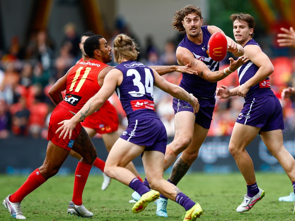 Luke Jackson showed huge potential in a ruck-midfield role.