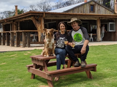 Tessa and Shane McLaughlin at Hillbilly Cider, Bilpin.