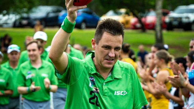 The NTFL's most accomplished umpire Mark Noonan has hung up the boots after more than two decades in the role. Picture: Patch Clapp / AFLNT Media