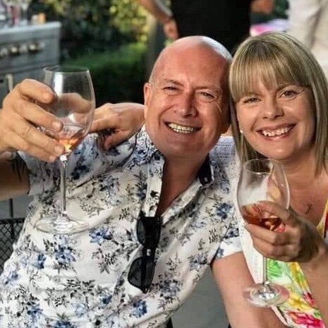 Martin Donato, who was killed in a crash at Eagle Farm, with his partner Tracy Marshall. Picture: Facebook