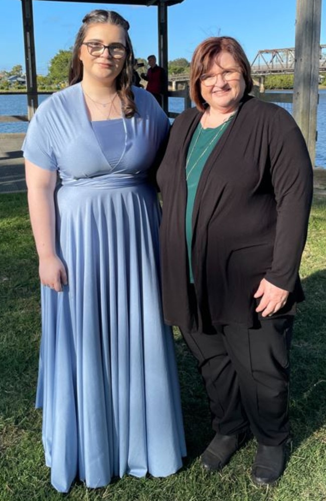 Krystal and Jodie Cant. Year 12 Macksville High School formal on the banks of the Nambucca River, November 10, 2022. Picture: Chris Knight