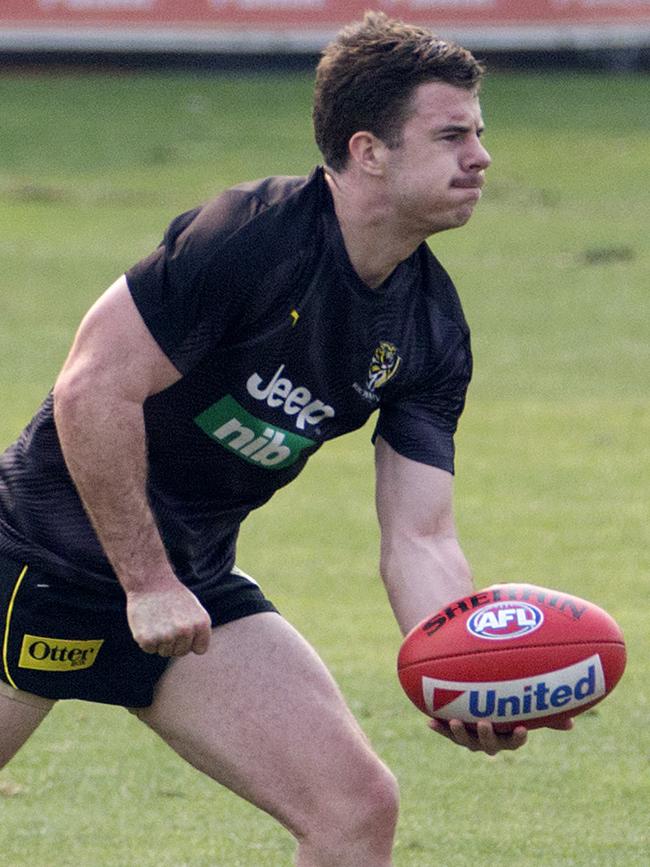 Jack Higgins is back training with the Tigers. Picture: Sarah Matray