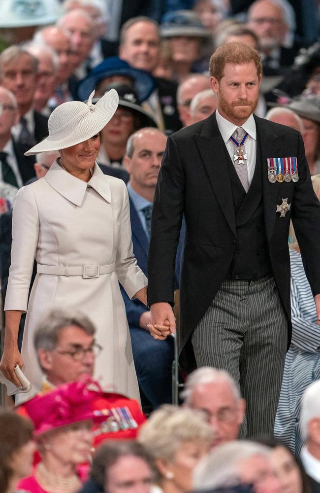 Harry and Meghan’s conduct at the Jubilee events they attended has been slammed. Picture: AFP.