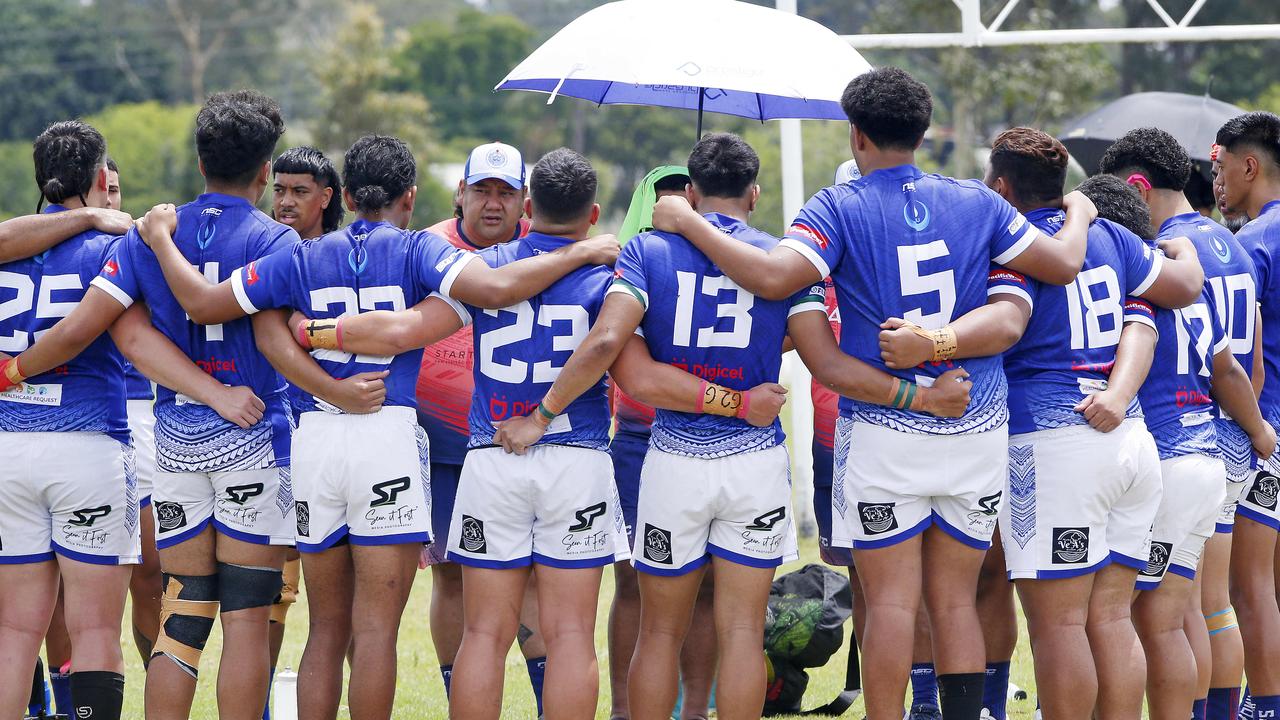 NSW Samoa before their game against the Barbarians.