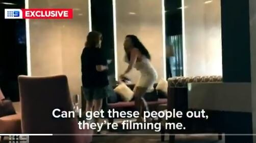 Former The Block star Suzi Taylor has been filmed in an altercation with a Gold Coast woman. Picture: 9 News