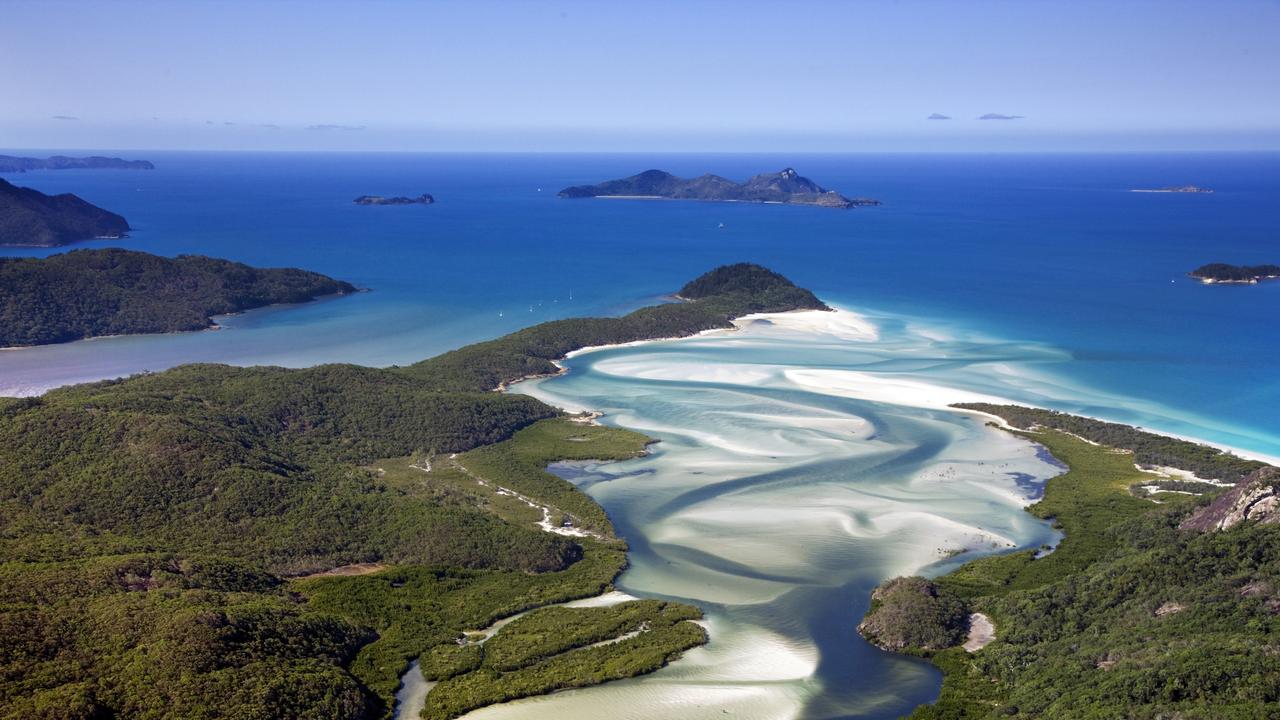 Hill Inlet. Airviewonline unveils Australia's top aerial views captured or curated by veteran photographer Stephen Brookes. Picture: Stephen Brookes