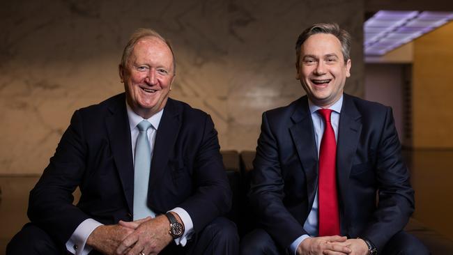 Rio Tinto chief financial officer Christopher Lynch and chief executive Jean-Sebastien Jacques. Picture: Simon Dawson/Bloomberg.