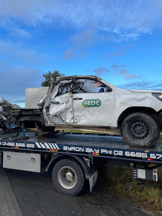 Emergency services have converged on the M1 at Clothiers Creek after a crash which involved three B-doubles and utility in the early hours of March 18, 2021.