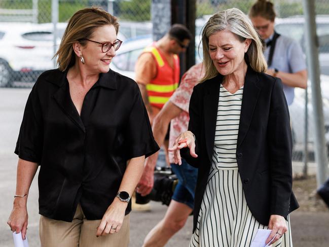 Planning Minister Sonya Kilkenny (right) said the hospital is “consistent” with the plans for the Parkville precinct. Picture: Aaron Francis