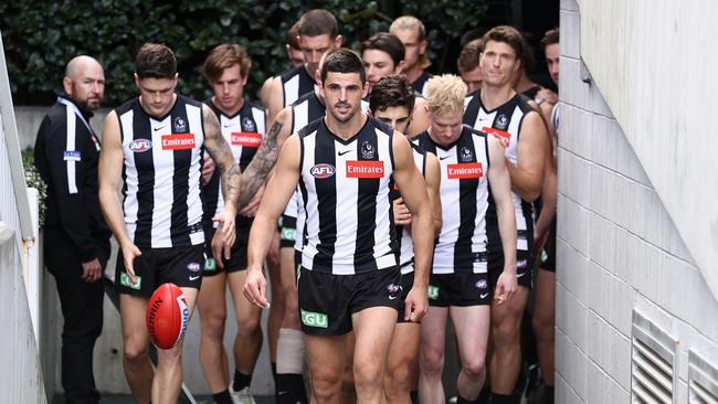 Any hopes of consecutive Collingwood wins were dashed after quarter time. (Photo by Cameron Spencer/Getty Images)