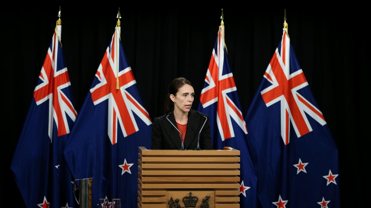 Prime Minister Jacinda Ardern addresses the media in the wake of one of the country’s “darkest days”. Picture: Getty Images