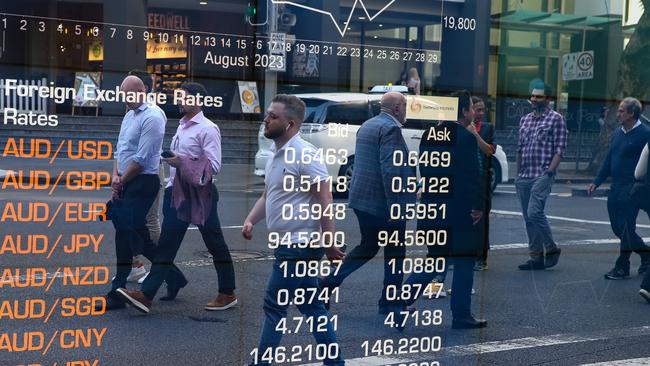 SYDNEY, AUSTRALIA : Newswire Photos AUGUST 30 2023: A general view of the digital boards at the ASX in Sydney. Picture: NCA Newswire/ Gaye Gerard