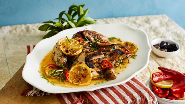 Amalfi lemon chicken is part of the broad menu at Melbourne restaurateur Guy Grossi’s Settimo in Brisbane. Picture: Justin Nicholas