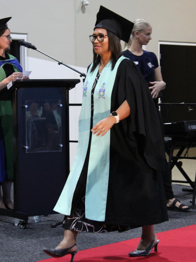 Myra Hancock graduated with a Bachelor of Nursing at the CQUniversity graduation ceremony in Bundaberg on December 14, 2023.