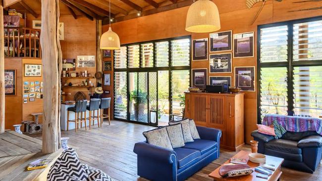 Mugul Mountain Retreat includes a cosy shared living space. Picture: Airbnb