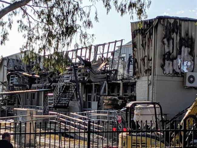 A large fire tore through Southport State High School in the early hours of Friday morning. Picture: Luke Mortimer